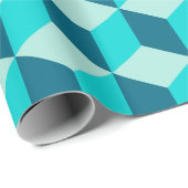 Boy Blue Gebäude Blocks Nahtloses Muster Geschenkpapier (Rolleneckpunkt)
