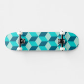 Boy Blue Gebäude Blocks Nahtloses Muster Skateboard (Horizontal)