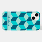 Boy Blue Gebäude Tumbling Blocks Name Case-Mate iPhone Hülle (Rückseite (Horizontal))