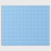 Boy Blue Gingham Birthday Wrapping Paper Geschenkpapier (Flach)