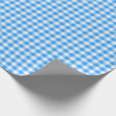 Boy Blue Gingham Birthday Wrapping Paper Geschenkpapier (Ecke)