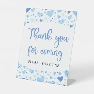 Boy Blue Hearts Valentine Danke, dass Sie gekommen Sockelschild