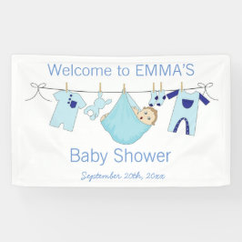 Boy Blue Illustration Baby Showbanner Banner