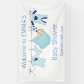Boy Blue Illustration Baby Showbanner Banner (Vertikal)