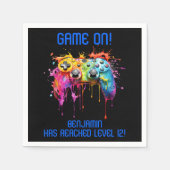 Boy Blue Level Up Video Game Party Serviette (Vorderseite)