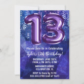 Boy Blue Lila 13. Geburtstag Einladung (Vorderseite)