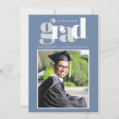 Boy Blue Modern Foto Graduation Party Einladung (Vorderseite)