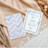 Boy Blue Moon Prince Watercolor Baby Shower Dankeskarte