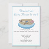 Boy Blue Noah Ark Baby Shower per E-Mail Einladung (Vorderseite)