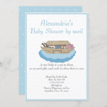 Boy Blue Noah Ark Baby Shower per E-Mail Einladung