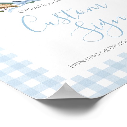 Boy Blue Pelican Baby Dusche Custom-Schild Poster (Ecke)