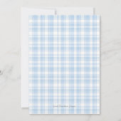 Boy Blue Pelican Baby Dusche Preppy Southern Einladung (Rückseite)