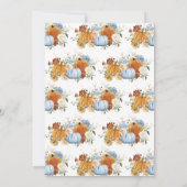 Boy Blue Pumpkin Baby Dusche Einladung (Rückseite)