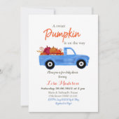 Boy Blue Pumpkin ist auf dem Weg Babydusche Einladung (Vorderseite)