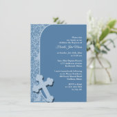 Boy Blue Taufe Einladung (Stehend Vorderseite)