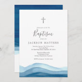 Boy Blue Taufe Einladung, erste Kommune Einladung (Vorne/Hinten)