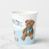 Boy Blue Teddy Bear Baby Shooting Paper Cups Pappbecher (Rückseite)