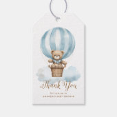 Boy Blue Teddy Bear Moon Baby Shower Favor Geschenkanhänger (Vorderseite)