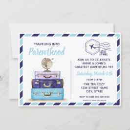 Boy Blue Travel Baby Dusche Einladung