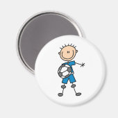 Boy Blue Uniform Soccer Magnet (Vorderseite/Rückseite)
