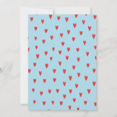 Boy Blue Valentine's Day Hearts Baby Shower Einladung (Rückseite)