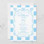 Boy Blue Valentine's Day Hearts Baby Shower Einladung (Vorderseite)
