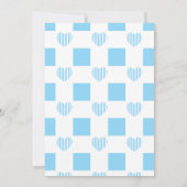 Boy Blue Valentine's Day Hearts Baby Shower Einladung (Rückseite)