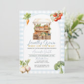 Boy Blue Vor Ort gezüchtete Fresh Market Baby Dusc Einladung (Stehend Vorderseite)