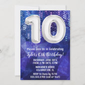 Boy Blue White 10. Geburtstag Einladung (Vorderseite)
