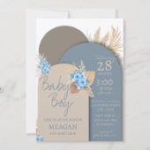 Boy Bohemisch Baby Shower Einladung (Vorderseite)