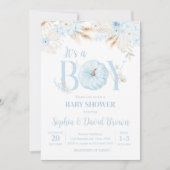 Boy Boho Pumpkin Baby Shower Einladung (Vorderseite)