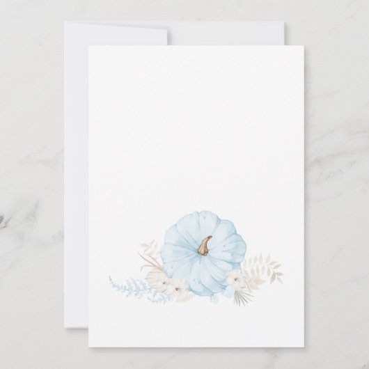 Boy Boho Pumpkin Baby Shower Einladung (Rückseite)