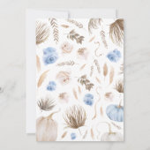 Boy Boho Pumpkin Baby Shower Einladung (Rückseite)