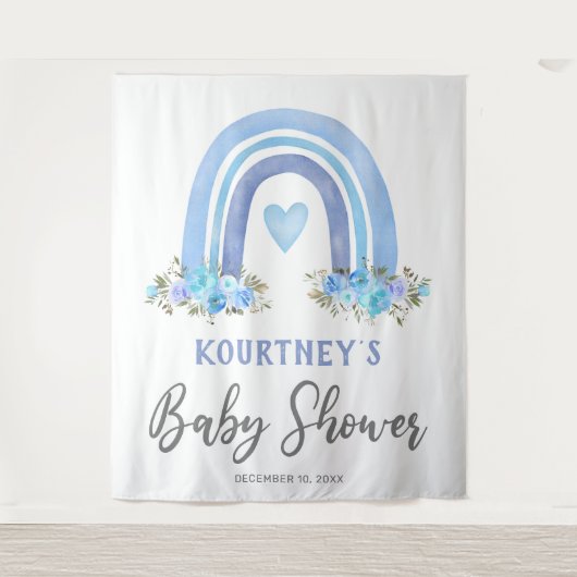 Boy Boho Rainbow Baby Shower Wandteppich (Vorderseite)