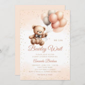 Boy Boho Teddy Bear wir können frühzeitig abwarten Einladung (Vorne/Hinten)