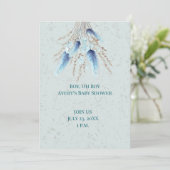 Boy Boho Twin Baby Dusche Einladung (Stehend Vorderseite)