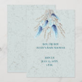 Boy Boho Twin Baby Dusche Einladung (Vorne/Hinten)