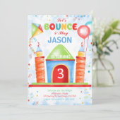 Boy Bounce Einladung zum Geburtstag (Stehend Vorderseite)