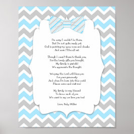 BOY Bow Krawatte Kinderdusche Danke, Poster