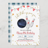 Boy Bowling Birthday Einladung (Vorne/Hinten)