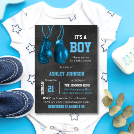 Boy Boxing Handschuhe Blue Baby Shower Einladungen