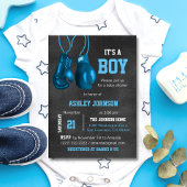Boy Boxing Handschuhe Blue Baby Shower Einladungen