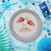 Boy Boxing Little Champion Baby Shower Pappteller (Party)