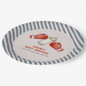 Boy Boxing Little Champion Baby Shower Pappteller (Schrägansicht)