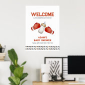 Boy Boxing Little Champion Baby Shower Welcome Poster (Heimbüro)