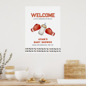 Boy Boxing Little Champion Baby Shower Welcome Poster (Küche)