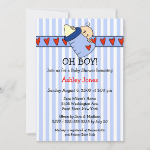 Boy Boy Boy Baby Shower Einladungen