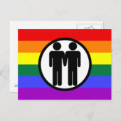 Boy + Boy Rainbow Postkarte (Vorne/Hinten)