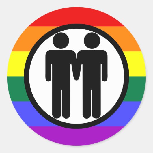 Boy + Boy Rainbow Sticker (Vorderseite)