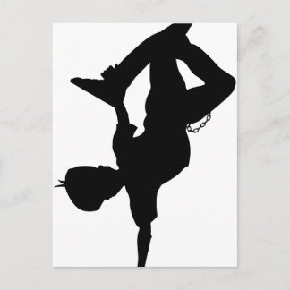 Boy Break Dancer Silhouette Postcard Postkarte